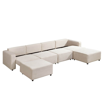 Home Deluxe Modulares Schlafsofa Beige - 380 x 168 cm