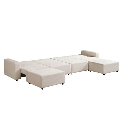 Home Deluxe Modulares Schlafsofa Beige - 380 x 168 cm