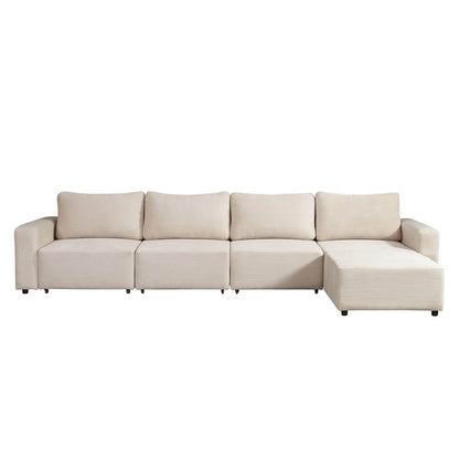 Home Deluxe Modulares Schlafsofa VINA Beige - 380 x 168 cm
