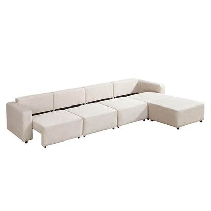 Home Deluxe Modulares Schlafsofa VINA Beige - 380 x 168 cm
