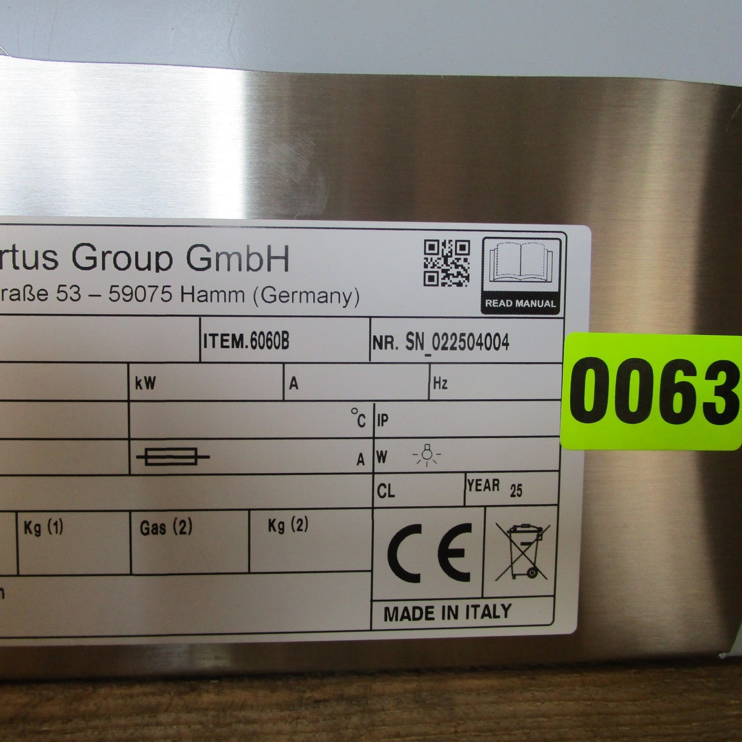 Virtus Offener Unterbau für Tischgeräte B=600 mm - BESCHÄDIGT