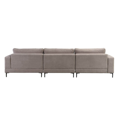 Home Deluxe Sofa mit Hocker BELLANO - 340 x 188 cm Cord Beige