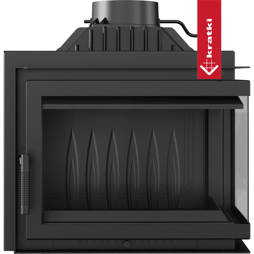 Kratki Kamineinsatz Gusseisen KRATKI SIMPLE rechts 8 kW Ø 150