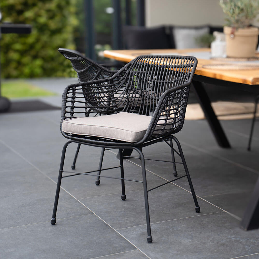 Home Deluxe Gartenstuhl inkl. Sitzkissen TARA - 6er Set
