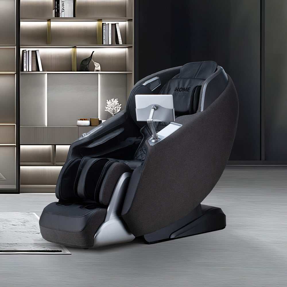 Home Deluxe Massagesessel ALVINA mit Premium Webstoffpolsterung - Schwarz
