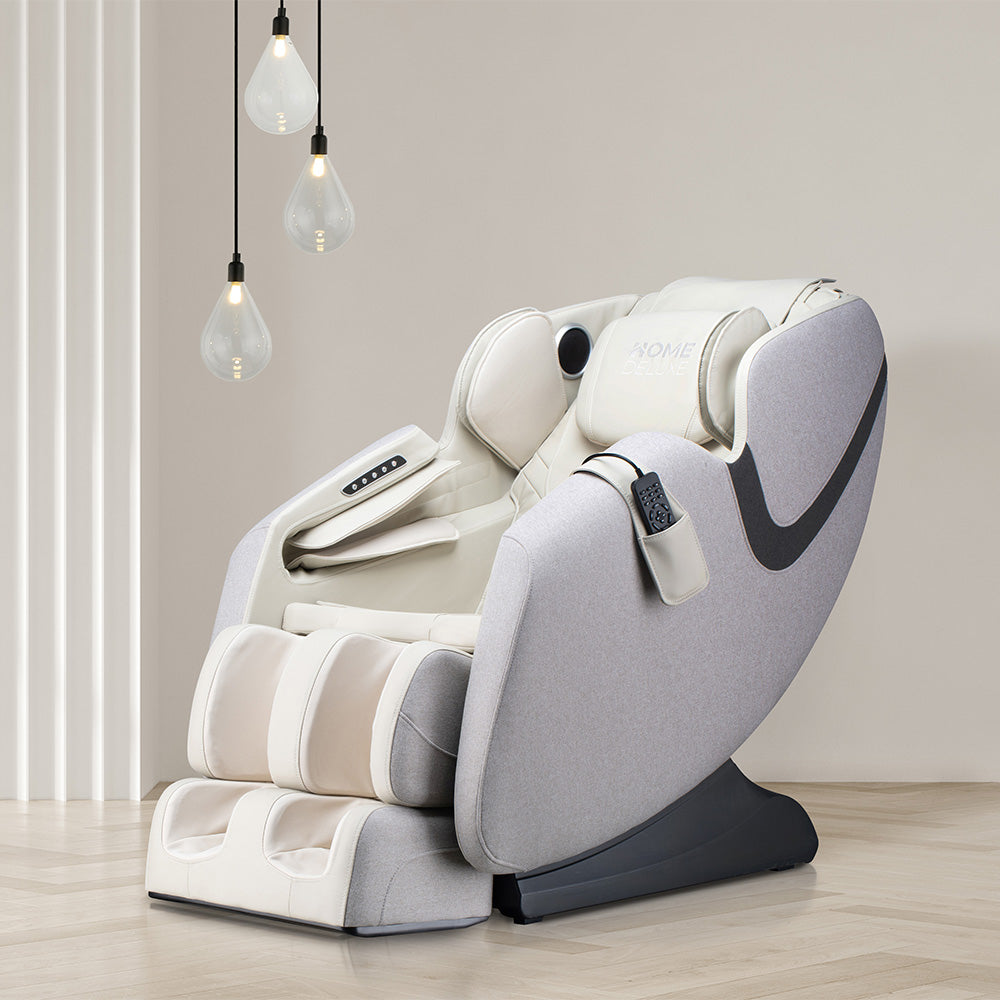 Home Deluxe Massagesessel MARINO mit Premium Webstoffpolsterung - Hellgrau