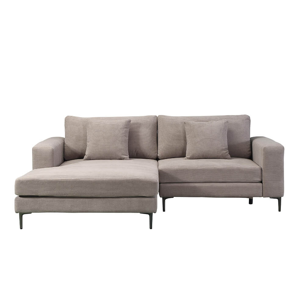 Home Deluxe Sofa BELLANO - 238 x 188 cm Cord Beige