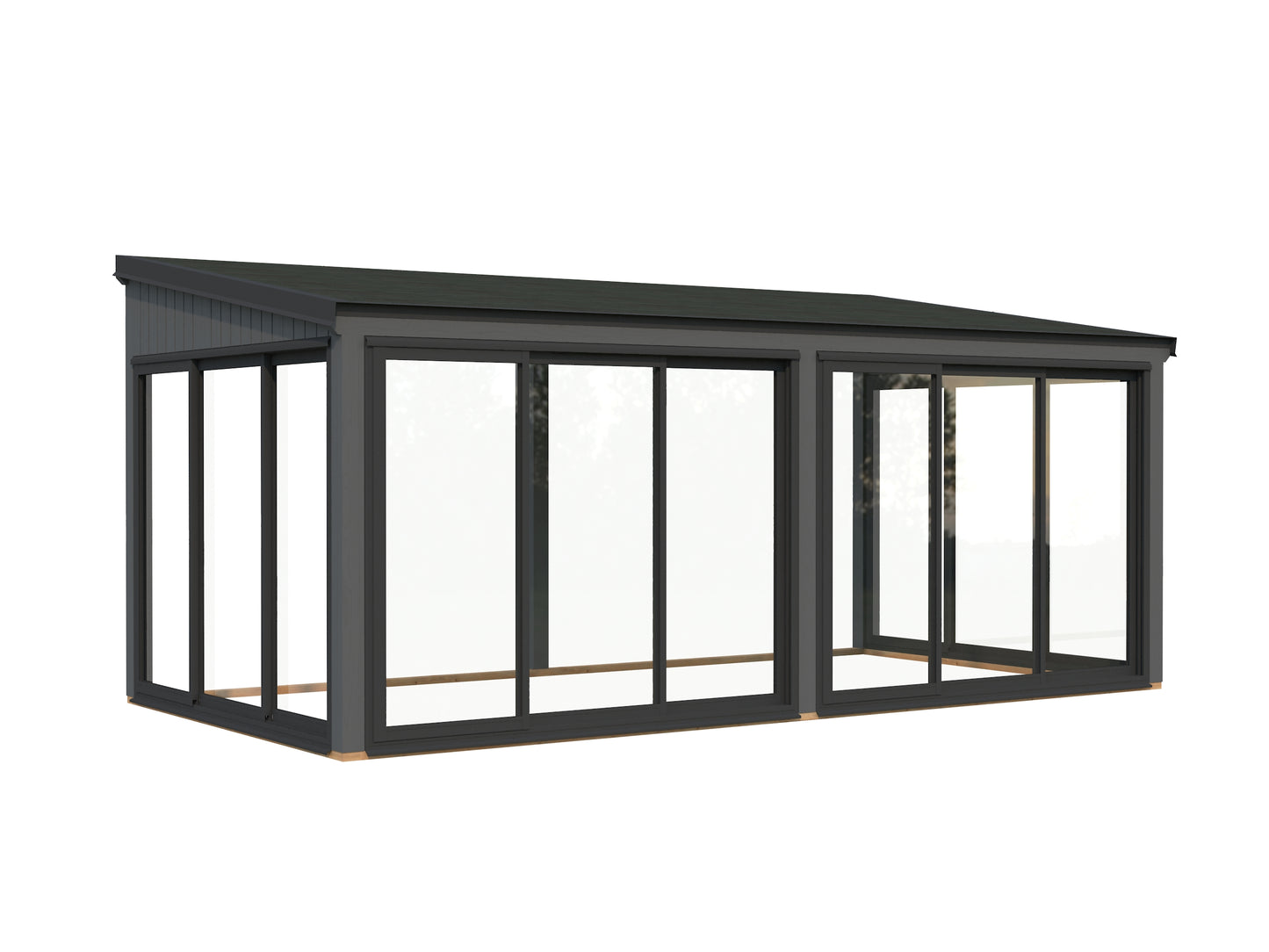 Palmako Lumi 16,2 m2 Slide - Lackiert hellgrau RAL7042