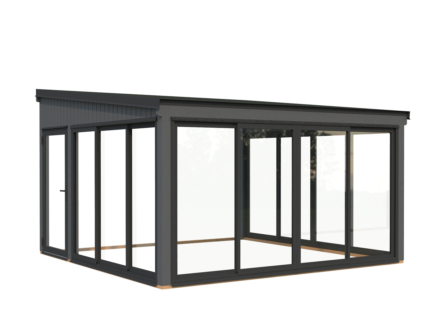 Palmako Lumi 16,6 m2 Slide Plus - Lackiert dunkelgrau RAL7012