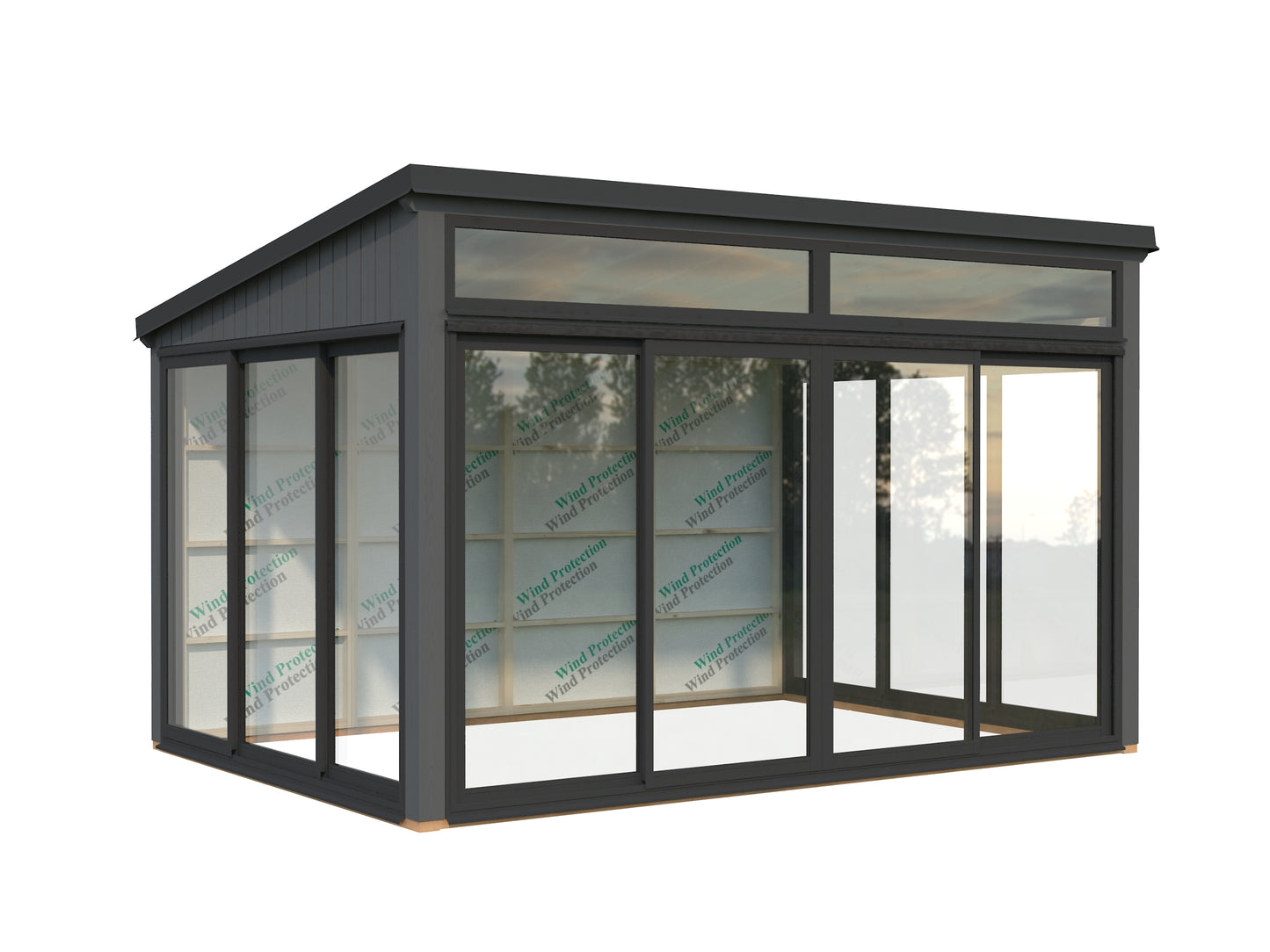 Palmako Saga 11,6 m2 Slide Plus - Lackiert dunkelgrau RAL7012
