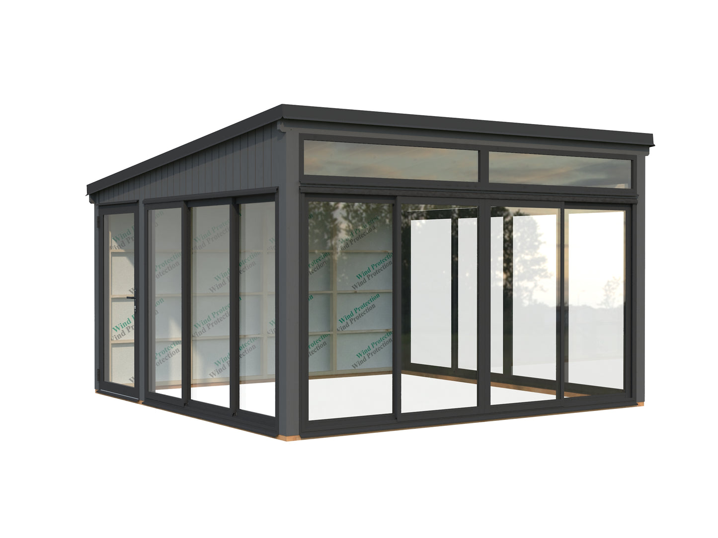Palmako Saga 16,6 m2 Slide Plus - Lackiert hellgrau RAL7042