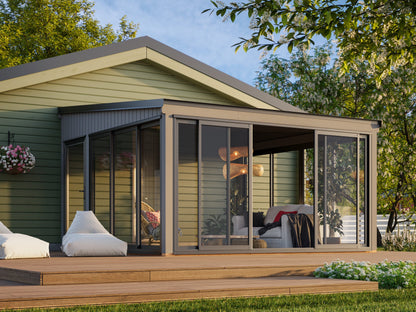 Palmako Lumi 16,6 m2 Slide Plus - Grau tauchgrundiert