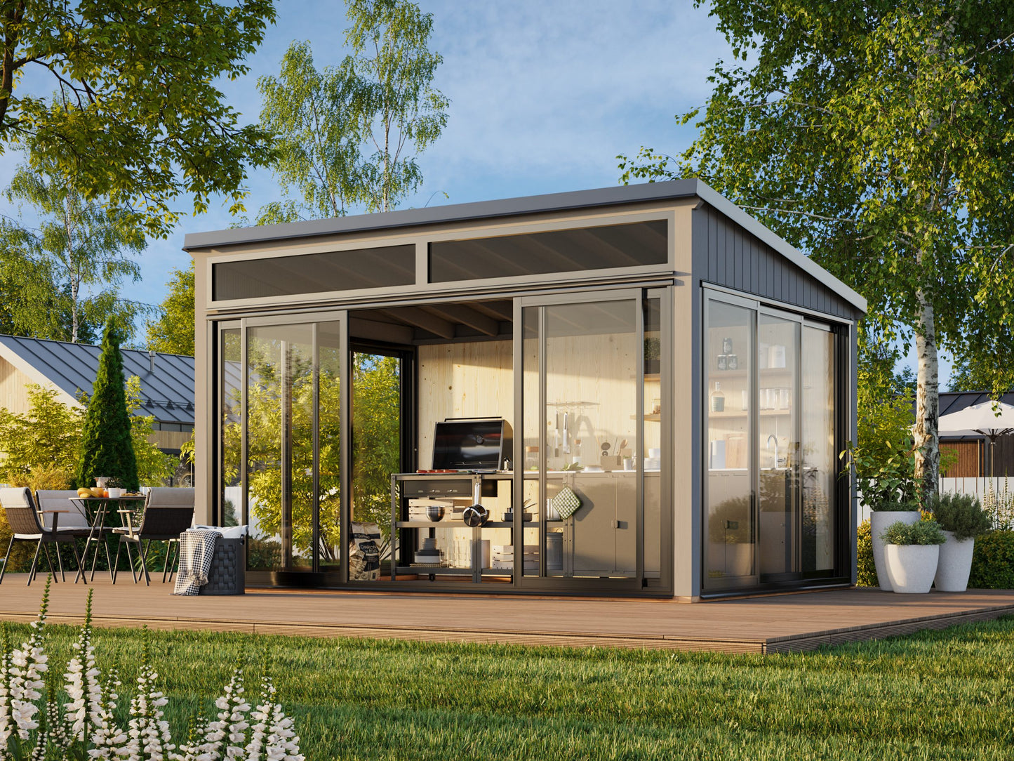 Palmako Saga 11,6 m2 Slide Plus - Naturbelassen