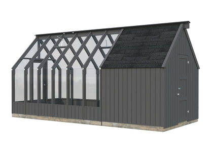 Palmako Emilia Gerätehaus 4,0 m2 (RAL7012) - Lackiert dunkelgrau RAL7012