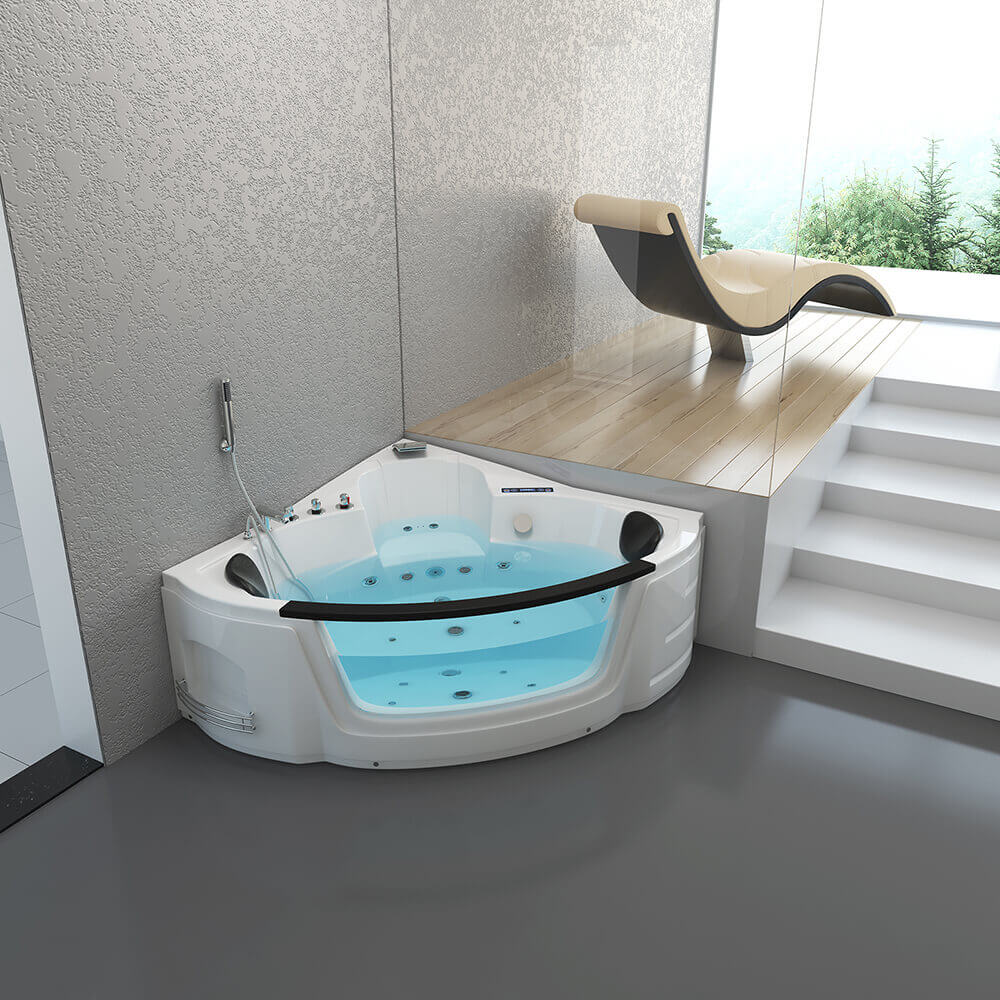 Home Deluxe Whirlpool Badewanne mit Lichttherapie LAGUNA L MINI - 135 x 135 cm