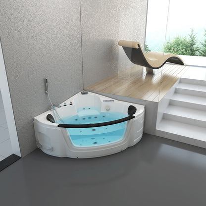Home Deluxe Whirlpool Badewanne mit Lichttherapie LAGUNA L MINI - 135 x 135 cm