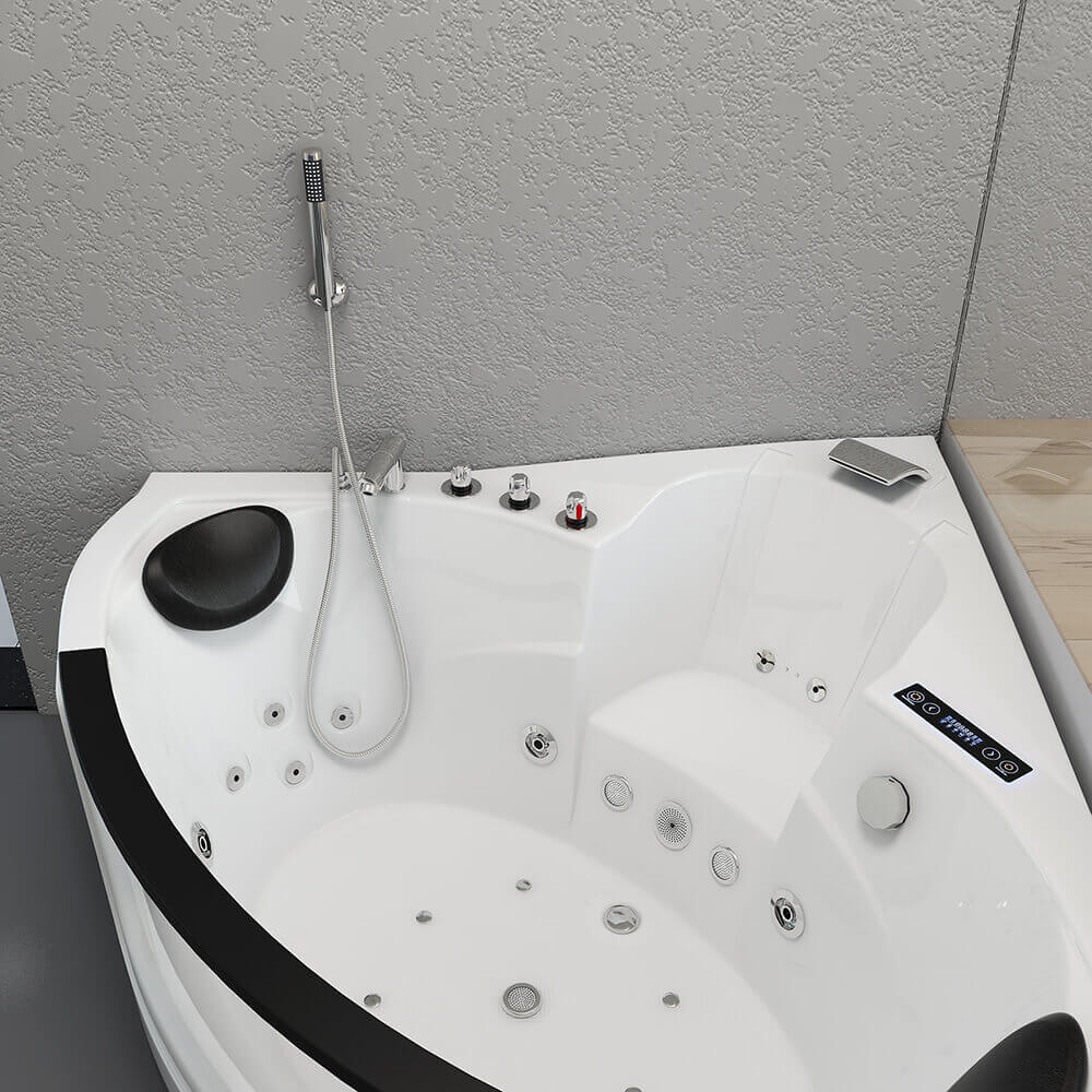 Home Deluxe Whirlpool Badewanne mit Lichttherapie LAGUNA L MINI - 135 x 135 cm