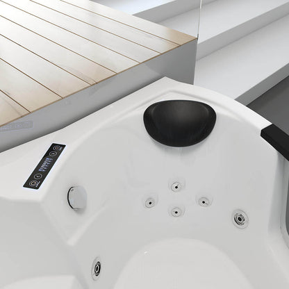 Home Deluxe Whirlpool Badewanne mit Lichttherapie LAGUNA L MINI - 135 x 135 cm