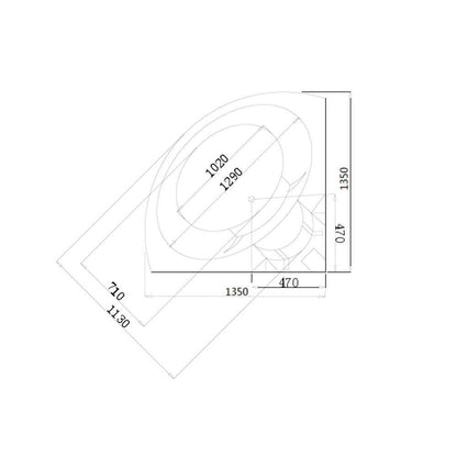 Home Deluxe Whirlpool Badewanne mit Lichttherapie LAGUNA L MINI - 135 x 135 cm