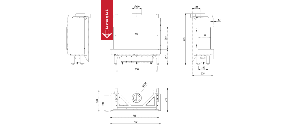 Kratki Gaskamin KRATKI LEO 70 links Erdgas ? 100/150 6,8 kW