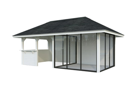 Palmako Bianca 16,6 m2 Set 508 Slide Plus - Lackiert weiß RAL9016