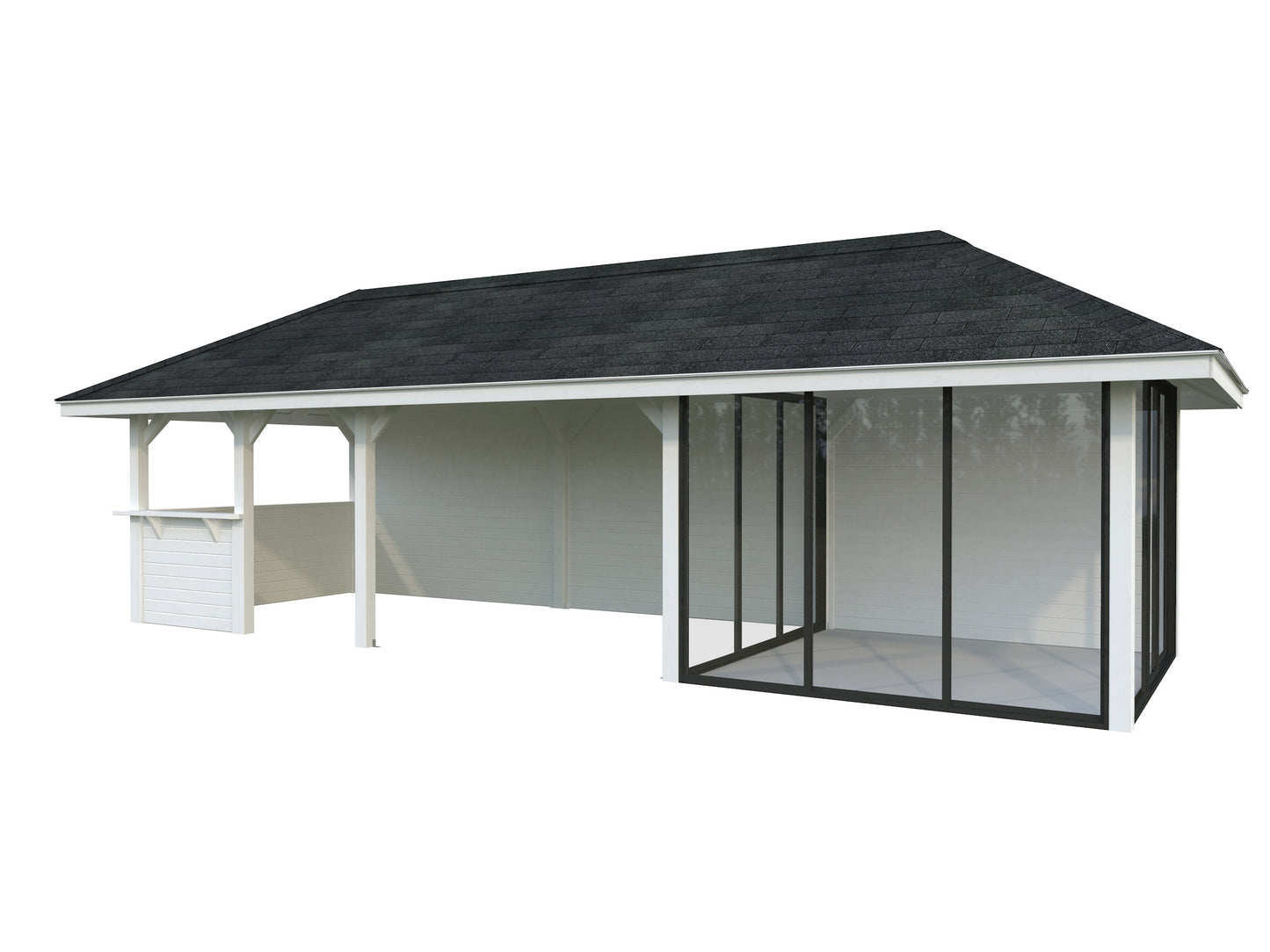 Palmako Bianca 24,9 m2 Set 216 Slide - Lackiert weiß RAL9016