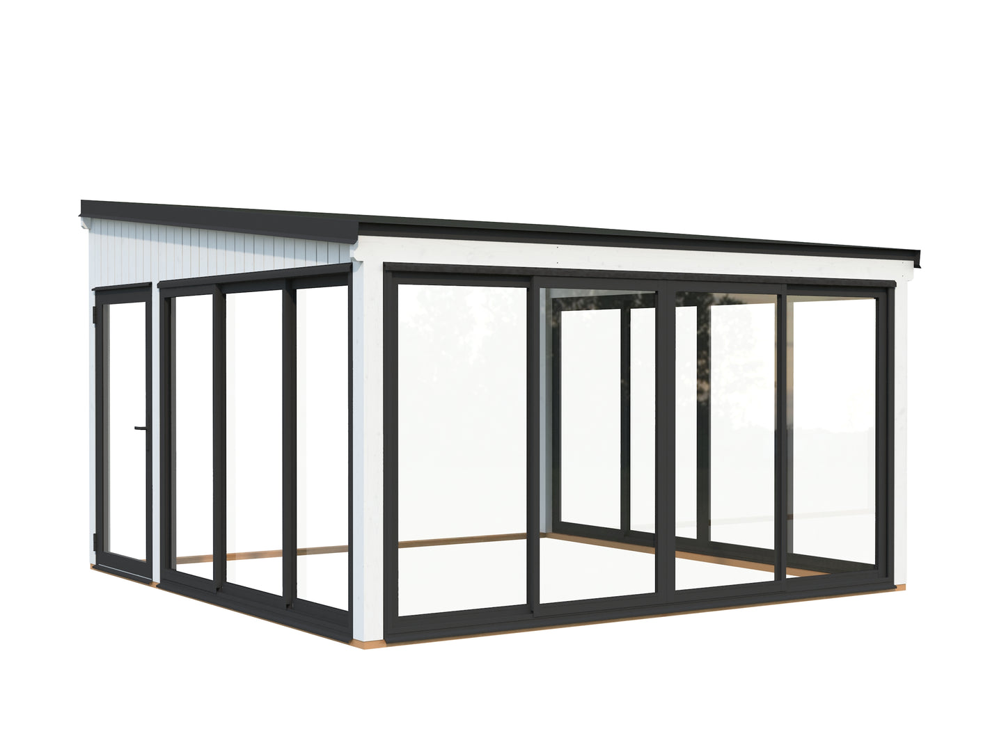 Palmako Lumi 16,6 m2 Slide Plus - Lackiert weiß RAL9016