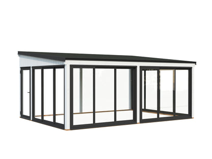 Palmako Lumi 23,3 m2 Slide - Lackiert hellgrau RAL7042