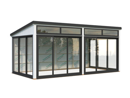 Palmako Saga 16,2 m2 Slide Plus - Lackiert hellgrau RAL7042