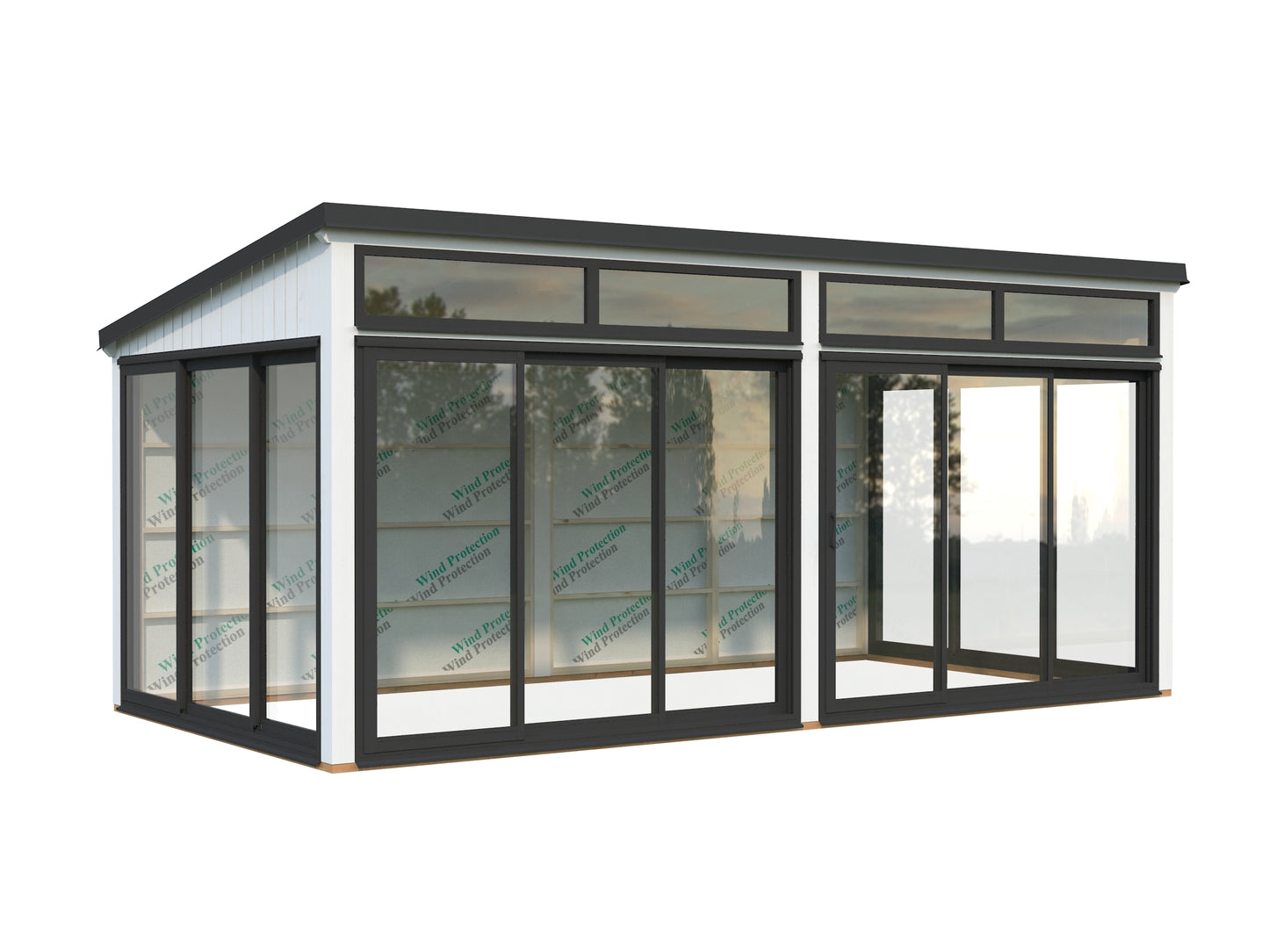 Palmako Saga 16,2 m2 Slide Plus - Lackiert weiß RAL9016