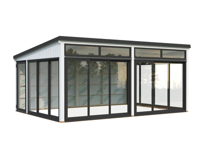 Palmako Saga 23,3 m2 Slide Plus - Lackiert hellgrau RAL7042