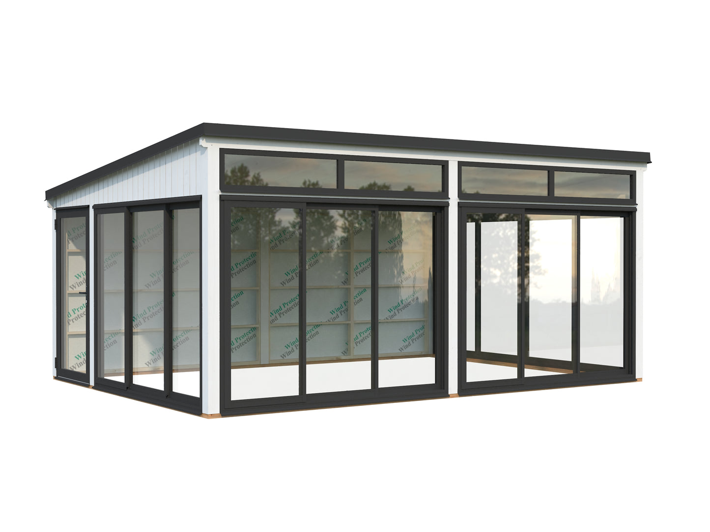 Palmako Saga 23,3 m2 Slide Plus - Lackiert weiß RAL9016