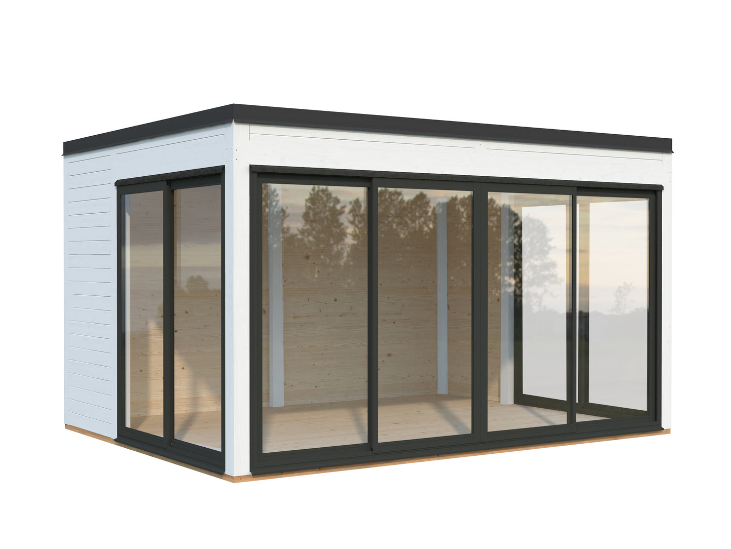 Palmako Serena 12,6 m2 Set 2 Slide - Lackiert hellgrau RAL7042