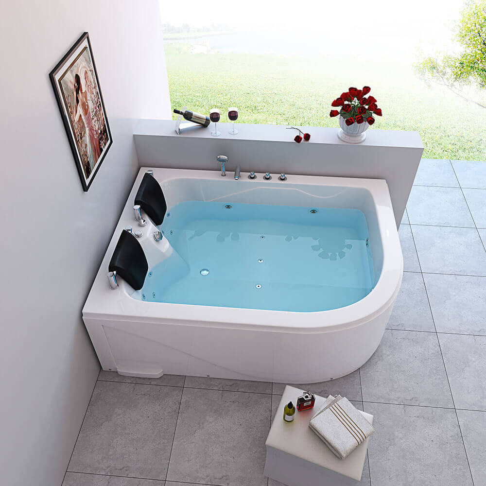 Home Deluxe Indoor Whirlpool für 2 Personen BLUE OCEAN XL - 180 x 120 cm Rechts