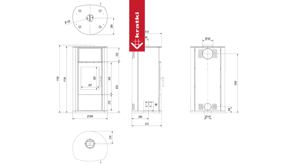 Kratki Kaminofen aus Stahl KRATKI EPSILON Ø 150 8 kW
