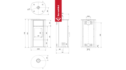 Kratki Kaminofen aus Stahl KRATKI EPSILON Ø 150 8 kW