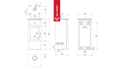 Kratki Kaminofen aus stahl KRATKI TITAN Ø 150 11 kW