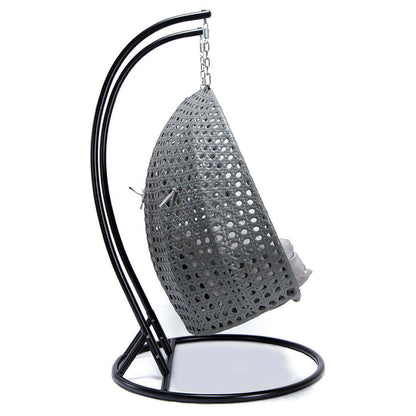 Home Deluxe Polyrattan Hängesessel TWIN - Grau für 2 Personen