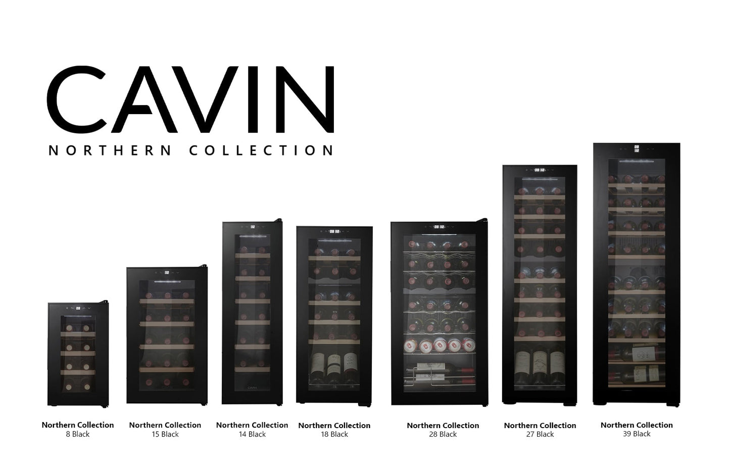 Cavin Northern Collection 18 Black - Freistehender Weinkühlschrank