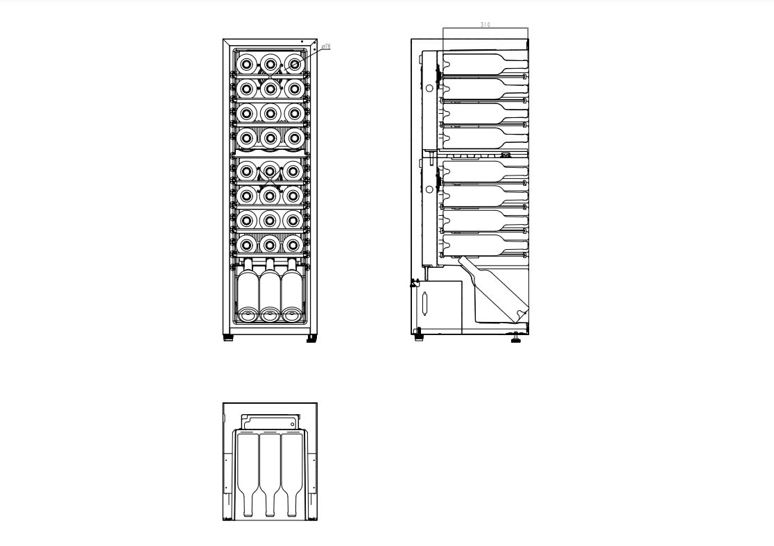 Cavin Northern Collection 27 Black - Freistehender Weinkühlschrank
