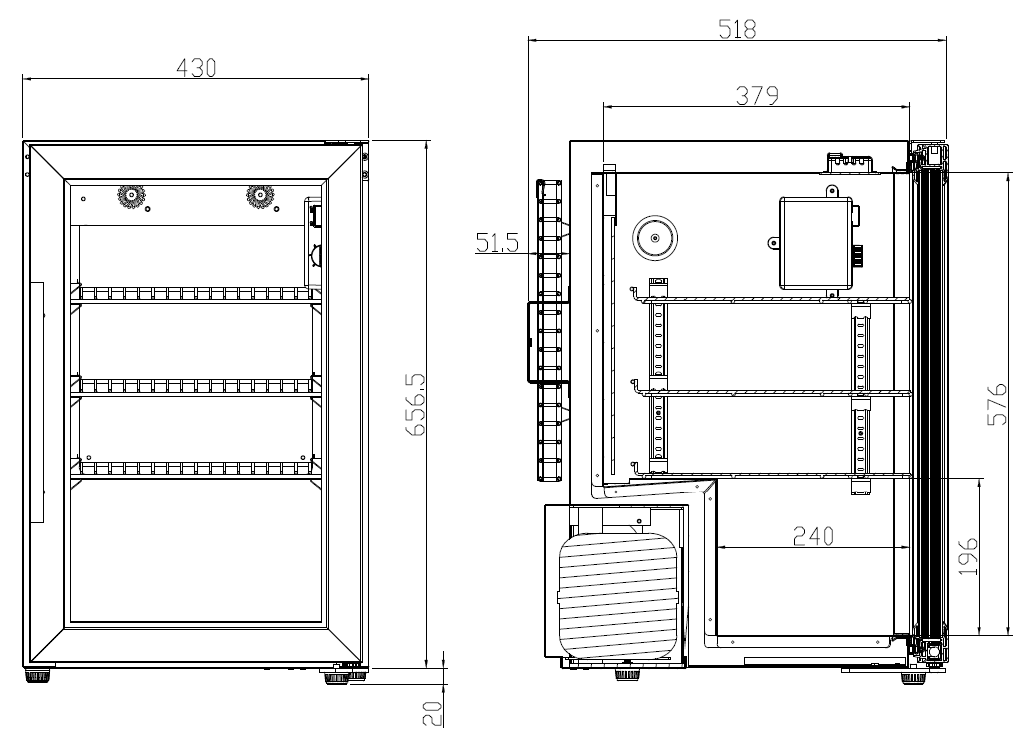 Cavin Outdoor Collection 63 Black - Freistehender Bierkühlschrank