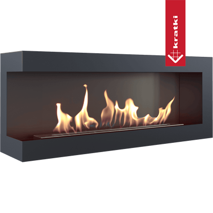 Kratki Wandkamin Bioethanol Eckkaminl DELTA links 120 cm TÜV
