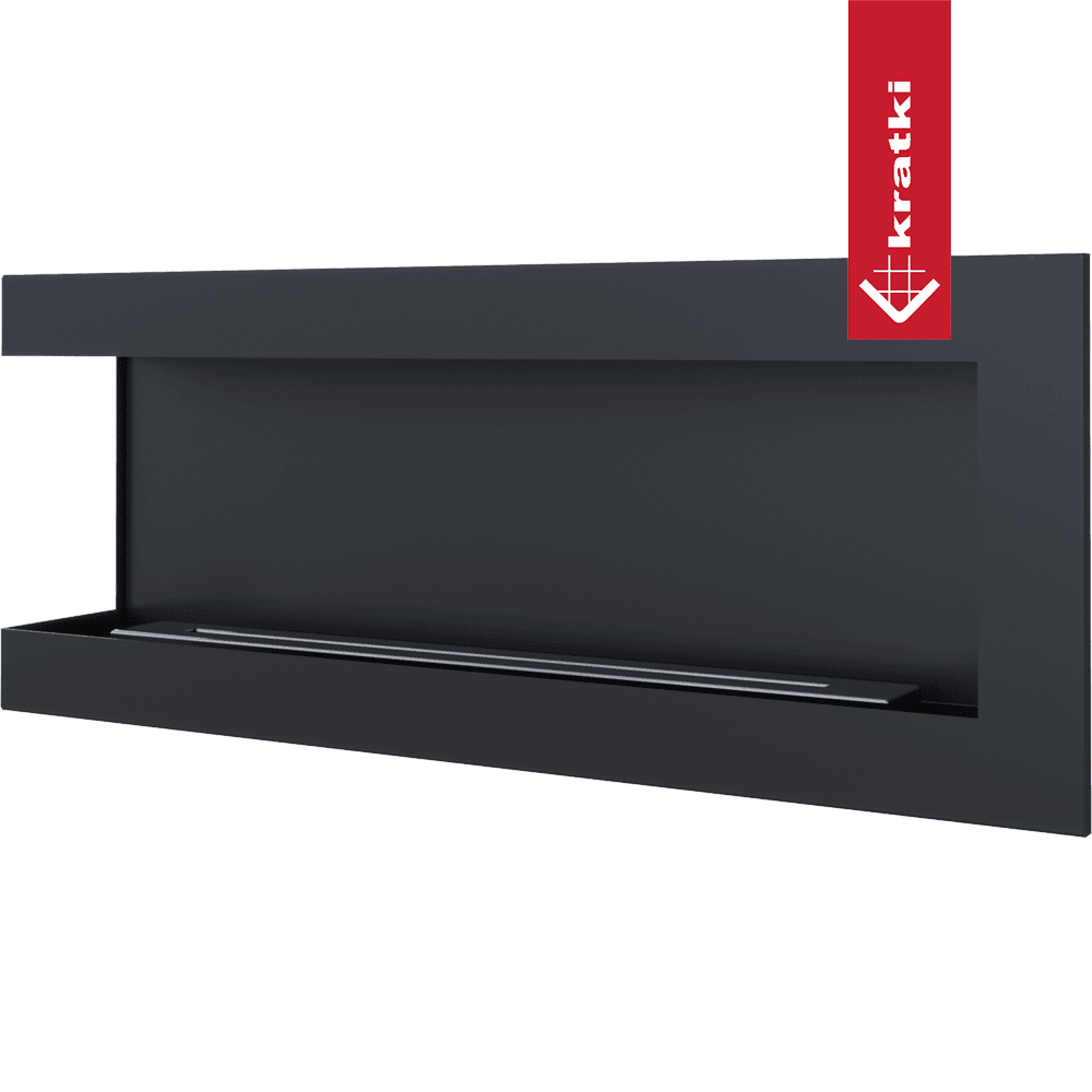 Kratki Wandkamin Bioethanol Eckkaminl DELTA links 120 cm TÜV
