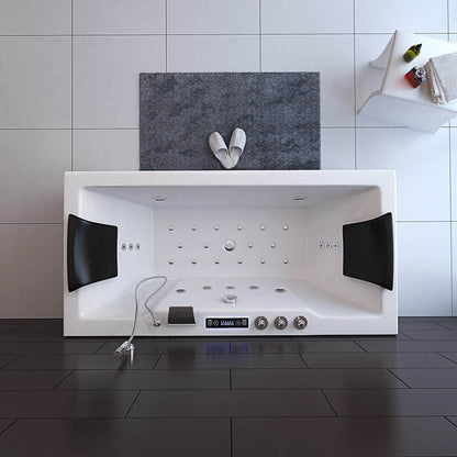 Home Deluxe Whirlpool Badewanne mit Lichttherapie LAGUNA PURE M - 180 x 90 cm