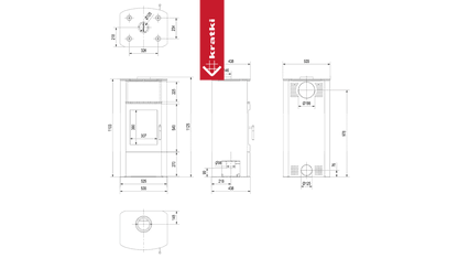 Kratki Kaminofen aus Stahl KRATKI PROTON Ø 150 8 kW