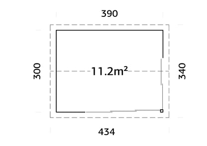 Palmako Amanda 11,2 m2 Slide - Grau tauchgrundiert