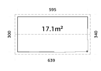Palmako Amanda 17,1 m2 Slide - Lackiert dunkelgrau RAL7012 + anthrazit RAL7016
