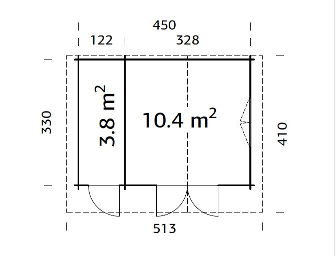 Palmako Emma 14,2 m2 - Grau tauchgrundiert