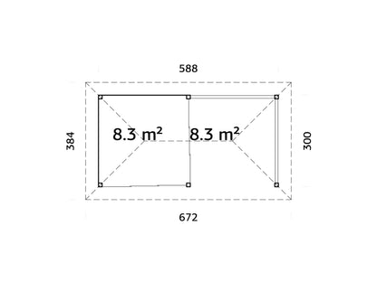 Palmako Bianca 16,6 m2 Set 503 Slide Plus - Lackiert weiß RAL9016