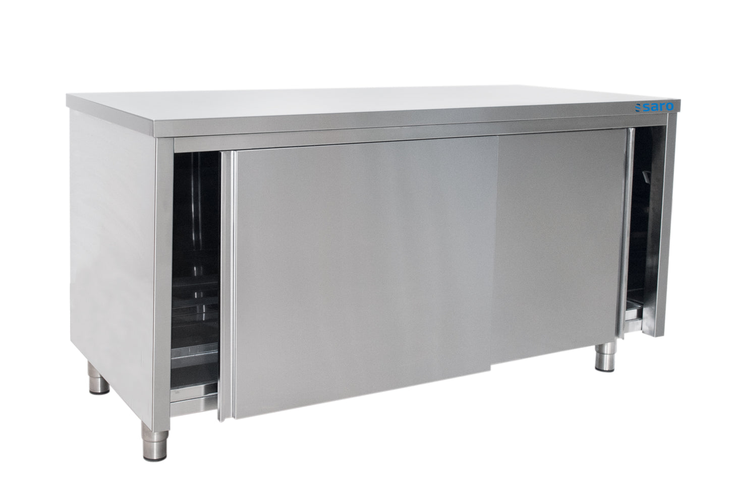 SARO Edelstahlschrank, Schiebetür - T 700 x B 2000 mm